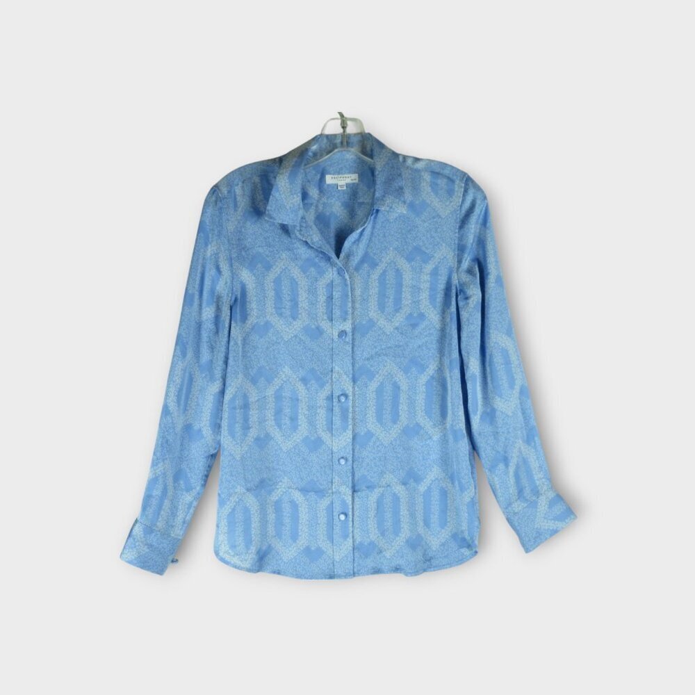 Equipment Satin Button Down Blouse Size XS Baby Blue